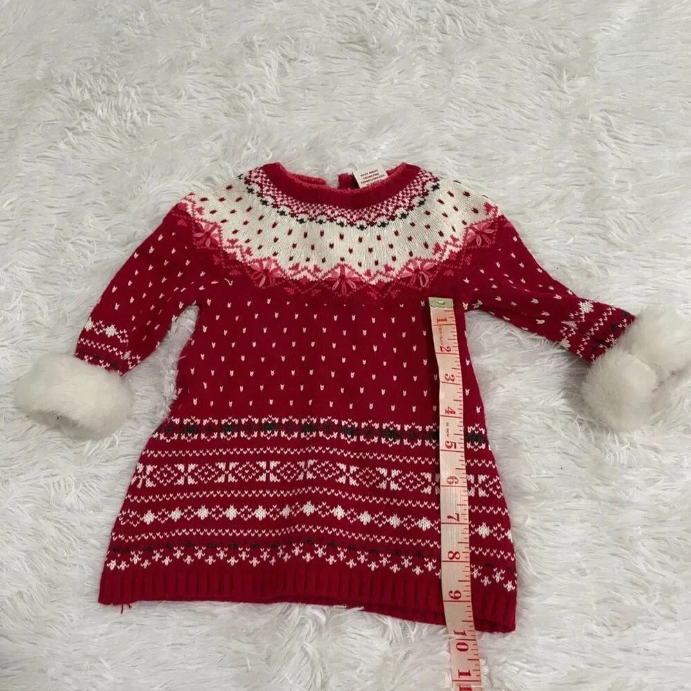 Kids Aspen Snow Flake Sweater in Red and White Size 0-3M
